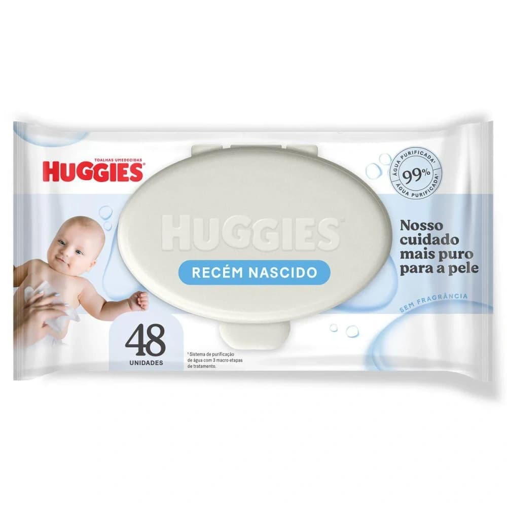 Huggies Lenços Umedecidos Recém-Nascido Sem Fragrância 48 unidades