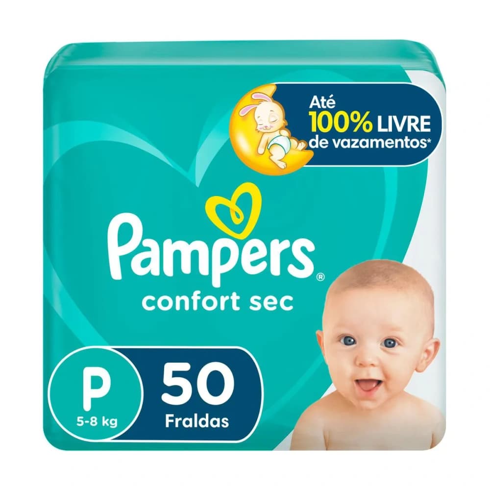 Pampers Fralda Confort Sec Tamanho P 50 unidades
