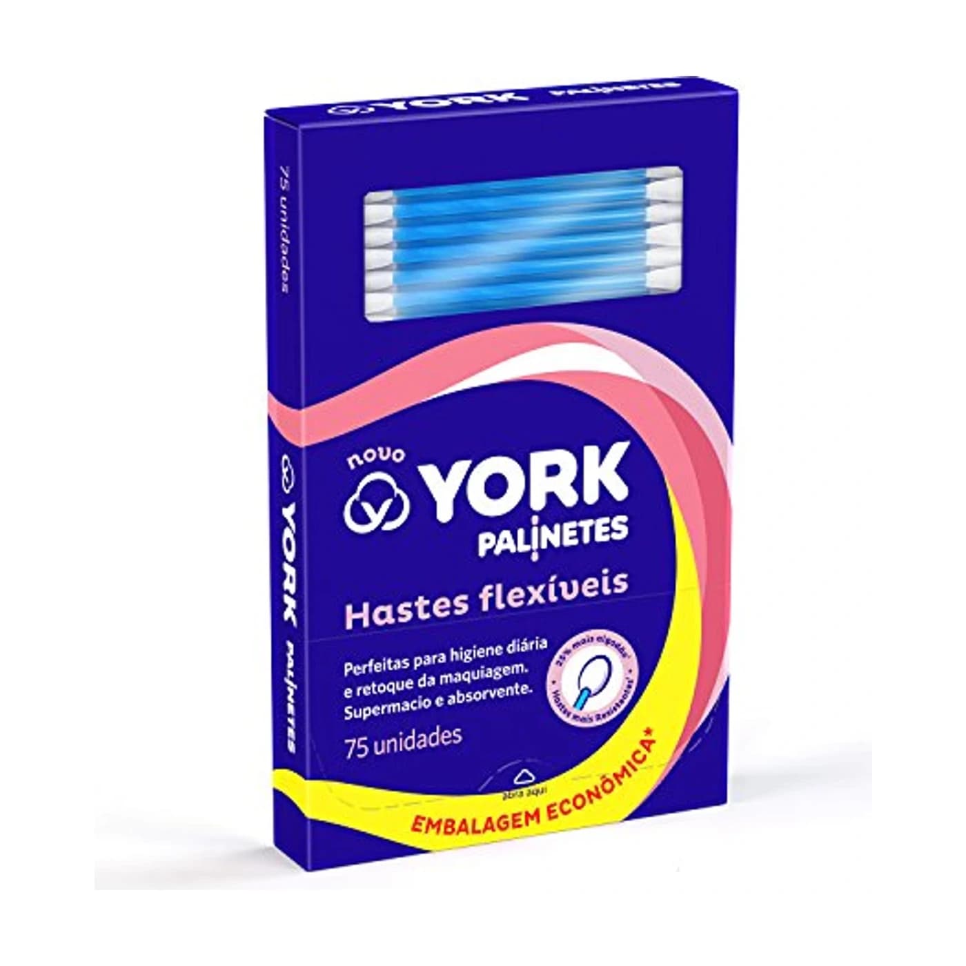 York York Hastes Flexíveis de Algodão, 75 Unidades