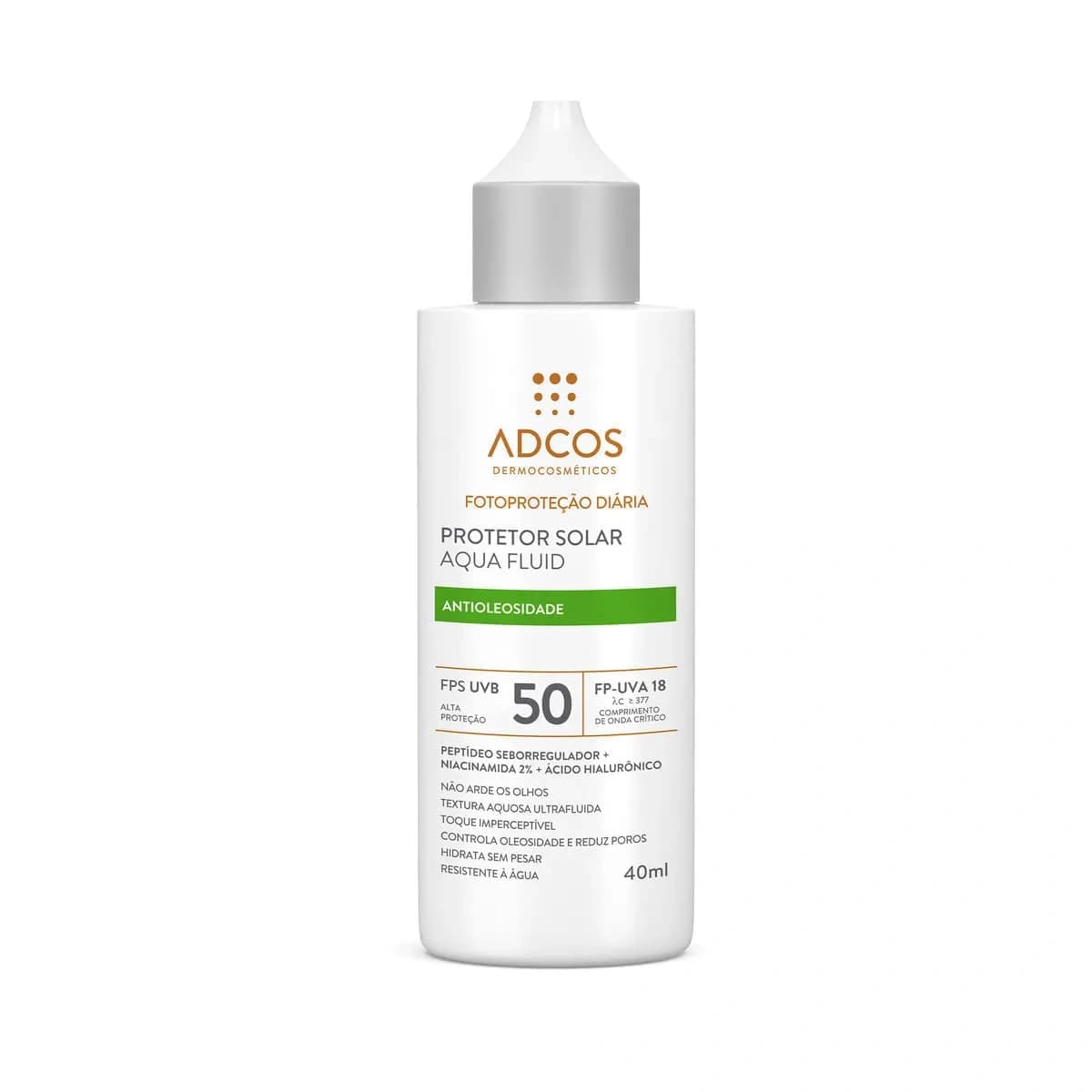 Adcos ADCOS Protetor Solar Facial Aqua Fluid FPS50 Incolor 40ml