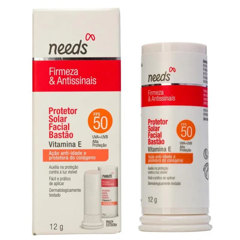 Needs Needs Protetor Solar Facial Bastão FPS 50, 12g