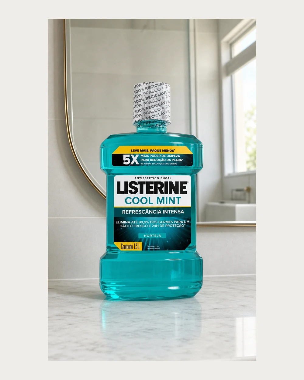 Listerine Enxaguante Bucal Cool Mint Sem Álcool 1,5L