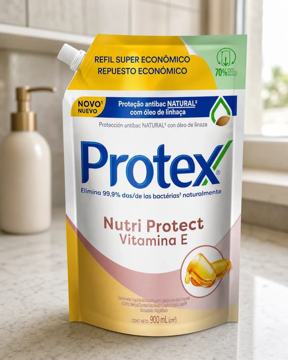Protex Nutri Protect Vitamina E sabonete líquido refil 900 ml